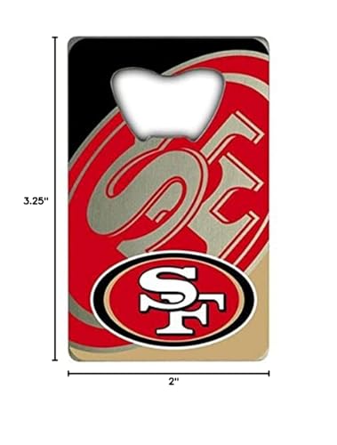 FANMATS 62565 San Francisco 49ers Credit Card Style Bottle Opener - 2” x 3.25, Team Colors