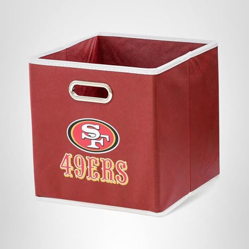 Franklin Sports NFL San Francisco 49ers Collapsible Storage Bin NFL Folding Cube Storage Container Fits Bin Organizers Fabric NFL Team Storage Cubes One Size