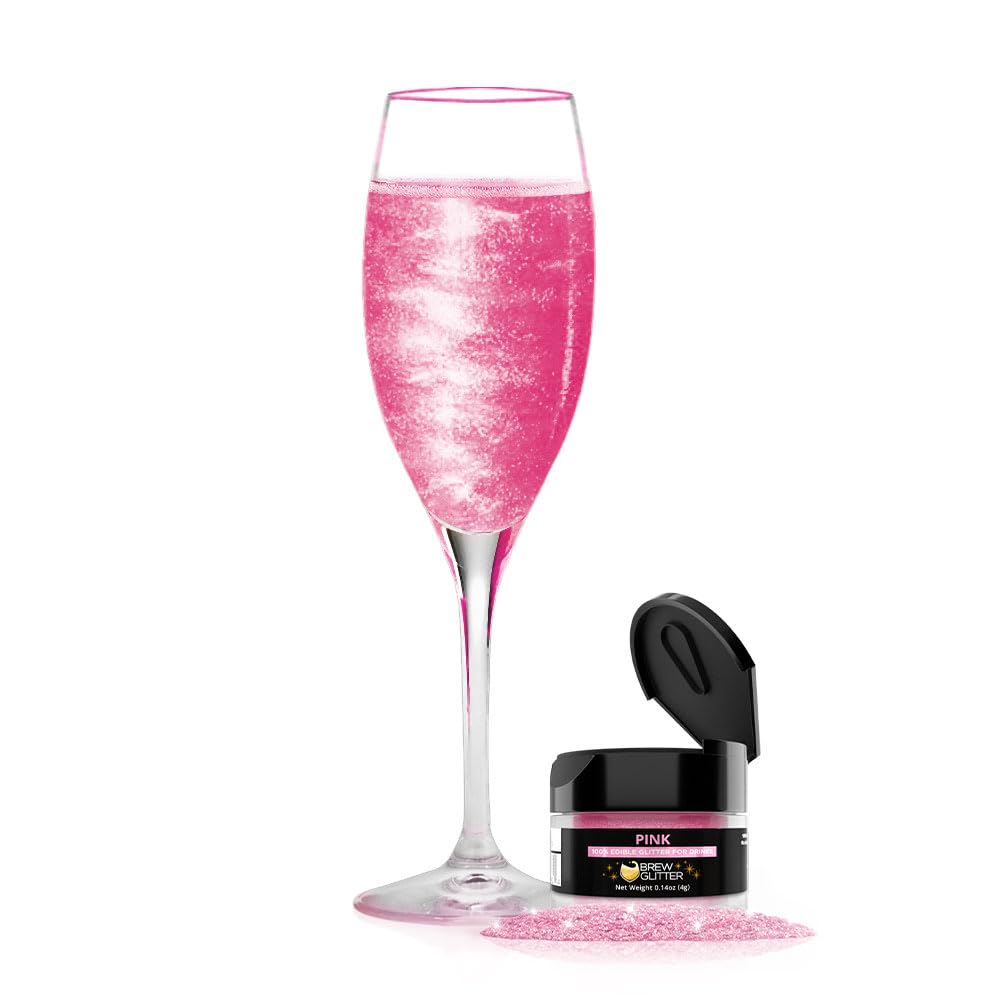 Brew Glitter Red Edible Drink Glitter 1x 4g Jar for Cocktails, Beer, & Beverages