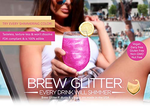 Brew Glitter Red Edible Drink Glitter 1x 4g Jar for Cocktails, Beer, & Beverages