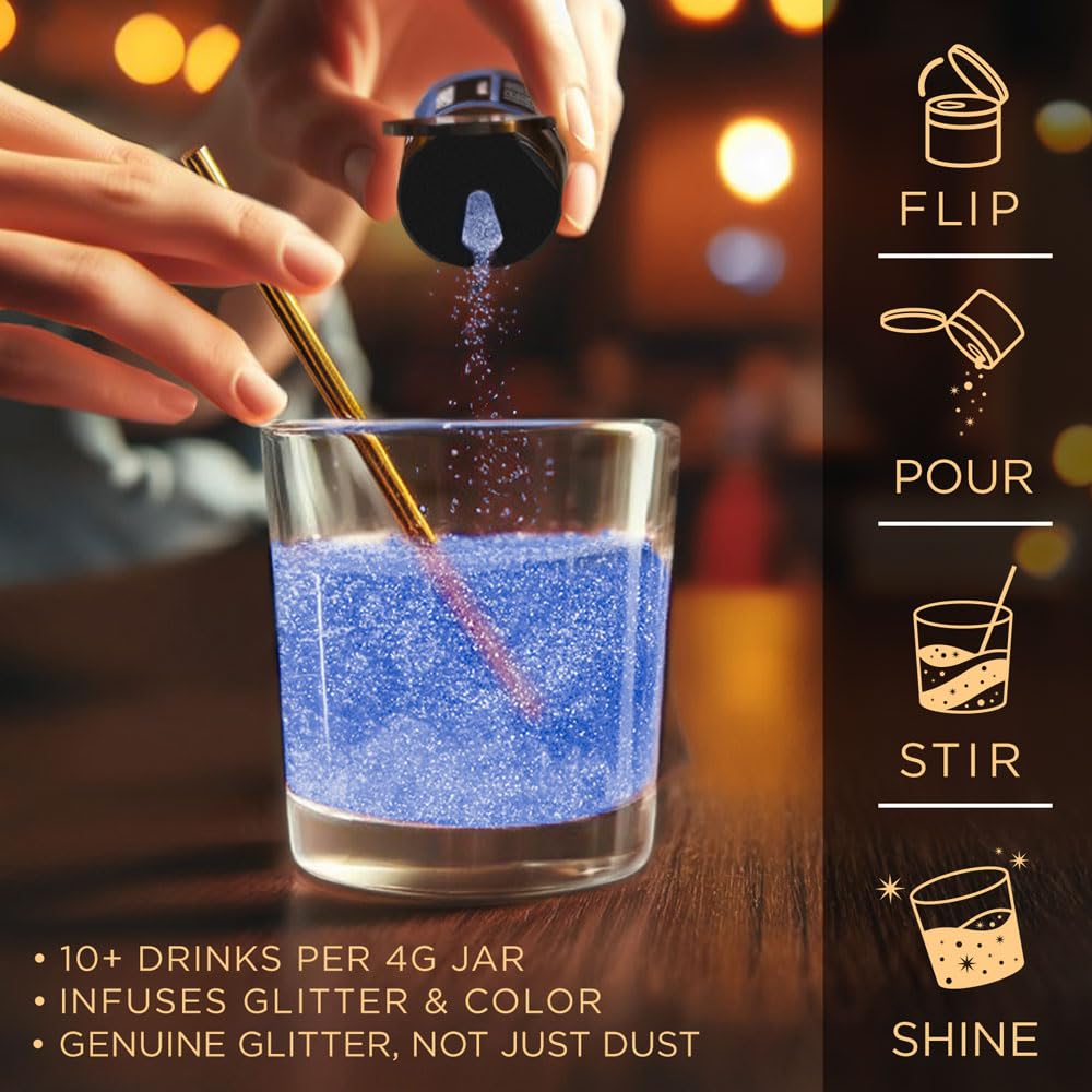 Brew Glitter Red Edible Drink Glitter 1x 4g Jar for Cocktails, Beer, & Beverages