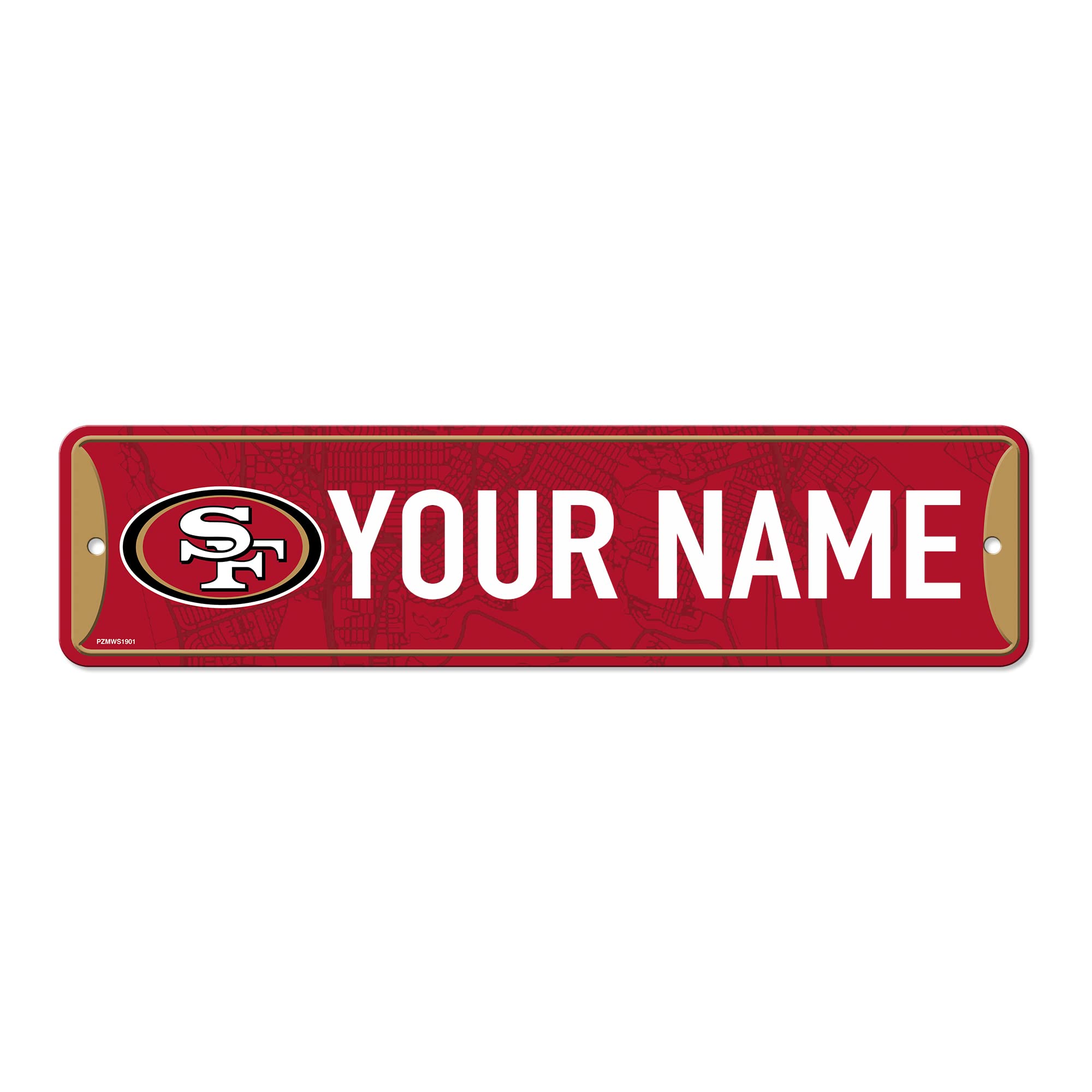 Rico Industries NFL Football San Francisco 49ers Primary Personalized Metal Street Sign 4