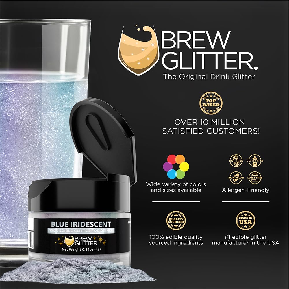 Brew Glitter Red Edible Drink Glitter 1x 4g Jar for Cocktails, Beer, & Beverages