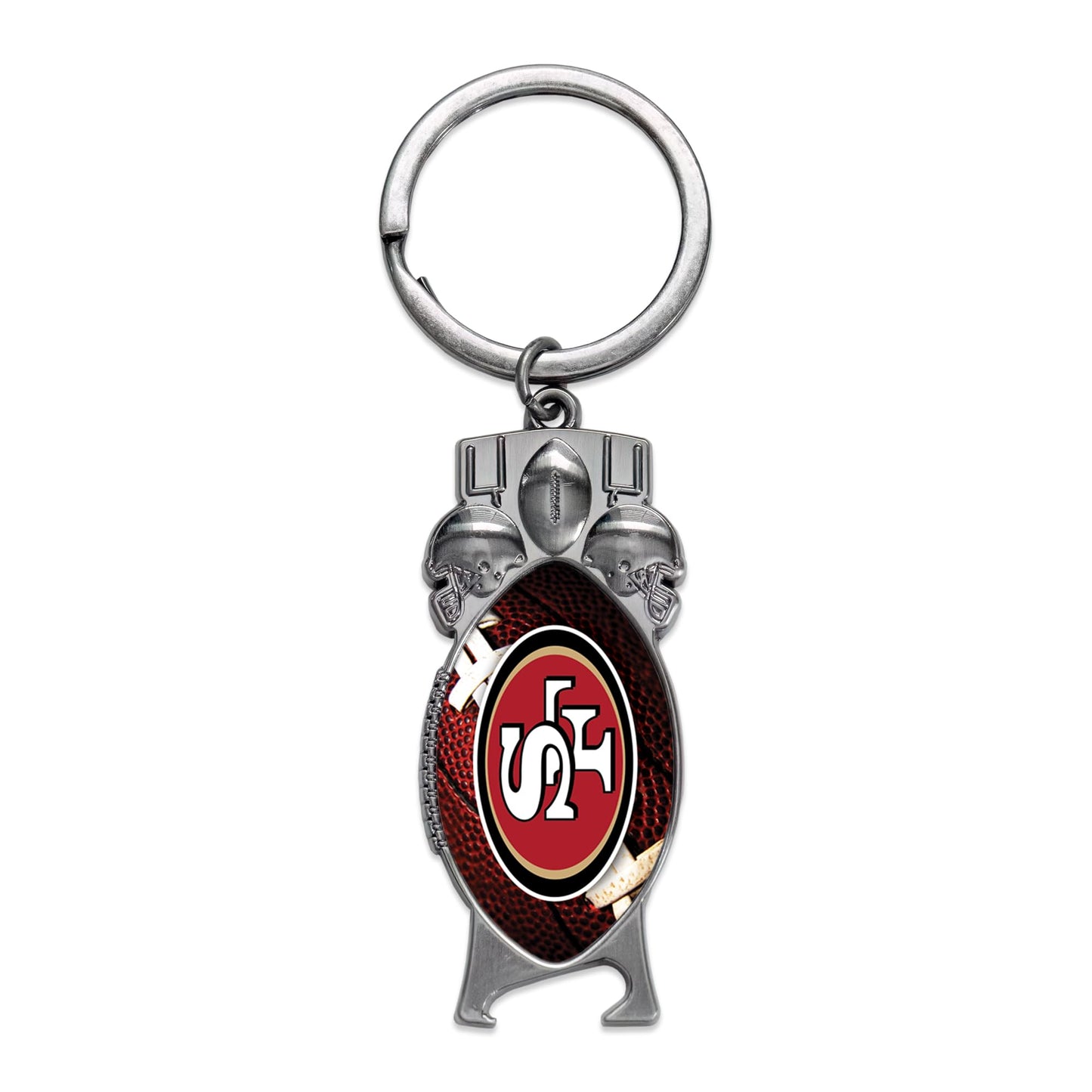Rico Industries NFL Football San Francisco 49ers Sculpted Bottle Opener Keychain - Car Accessory