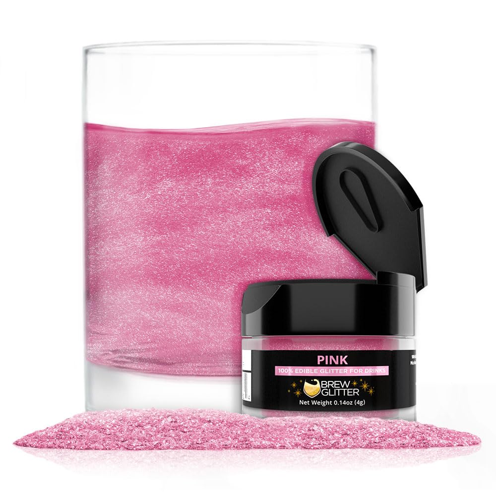 Brew Glitter Red Edible Drink Glitter 1x 4g Jar for Cocktails, Beer, & Beverages