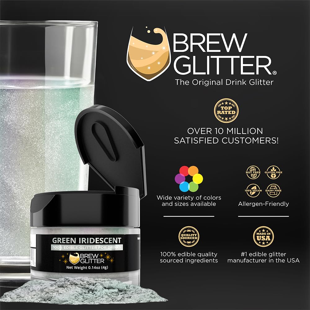 Brew Glitter Red Edible Drink Glitter 1x 4g Jar for Cocktails, Beer, & Beverages
