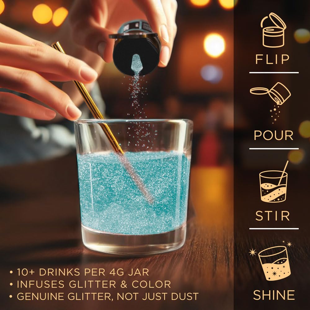 Brew Glitter Red Edible Drink Glitter 1x 4g Jar for Cocktails, Beer, & Beverages