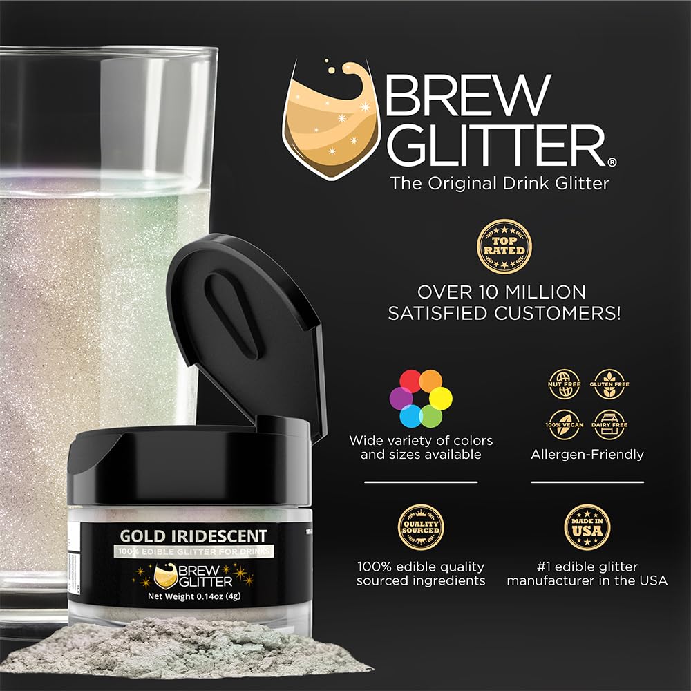 Brew Glitter Red Edible Drink Glitter 1x 4g Jar for Cocktails, Beer, & Beverages