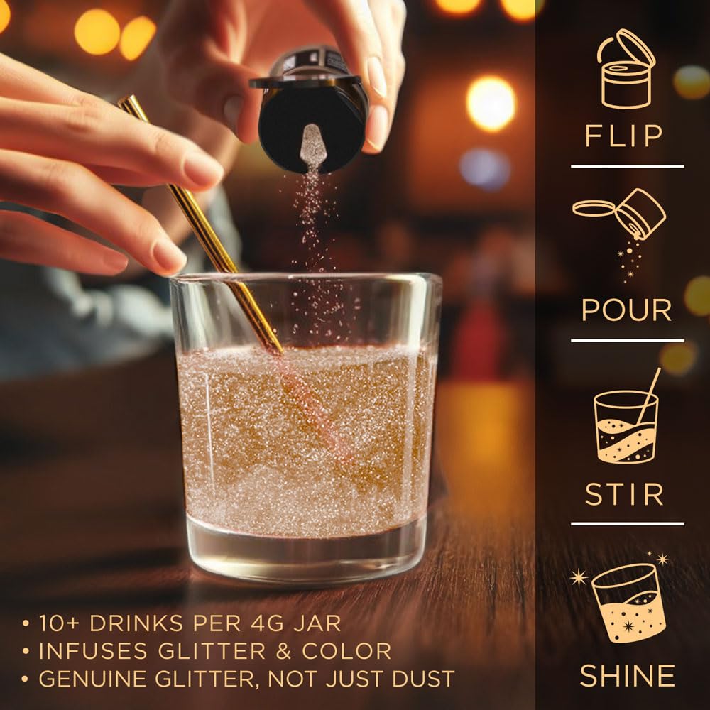 Brew Glitter Red Edible Drink Glitter 1x 4g Jar for Cocktails, Beer, & Beverages