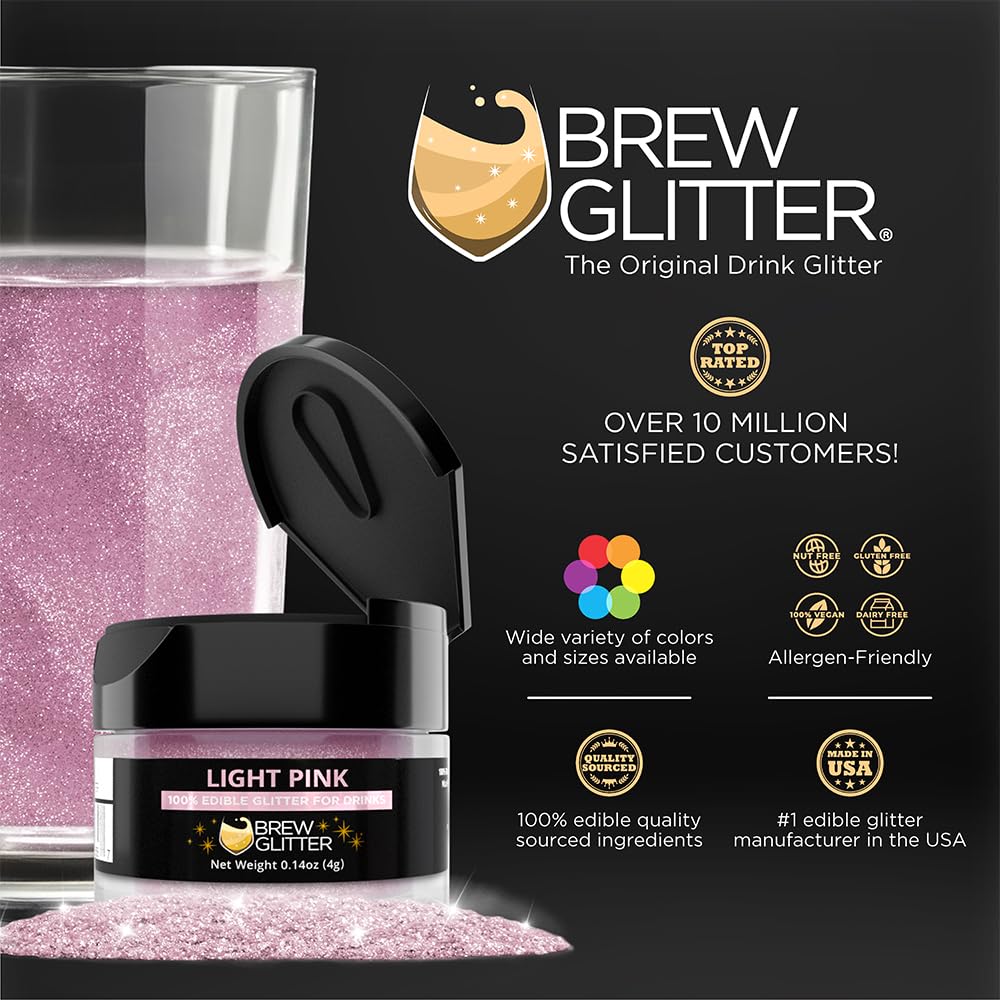 Brew Glitter Red Edible Drink Glitter 1x 4g Jar for Cocktails, Beer, & Beverages