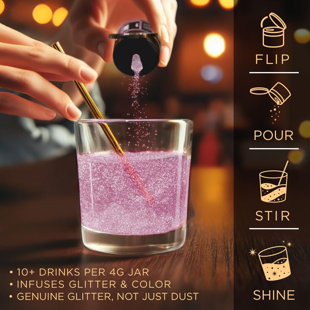 Brew Glitter Red Edible Drink Glitter 1x 4g Jar for Cocktails, Beer, & Beverages