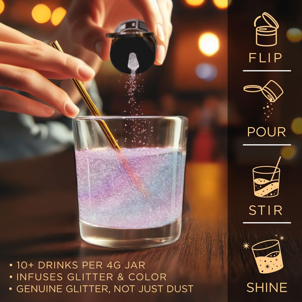 Brew Glitter Red Edible Drink Glitter 1x 4g Jar for Cocktails, Beer, & Beverages
