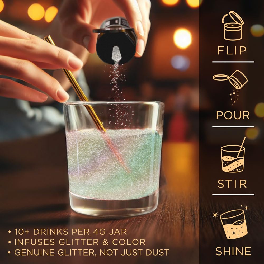 Brew Glitter Red Edible Drink Glitter 1x 4g Jar for Cocktails, Beer, & Beverages