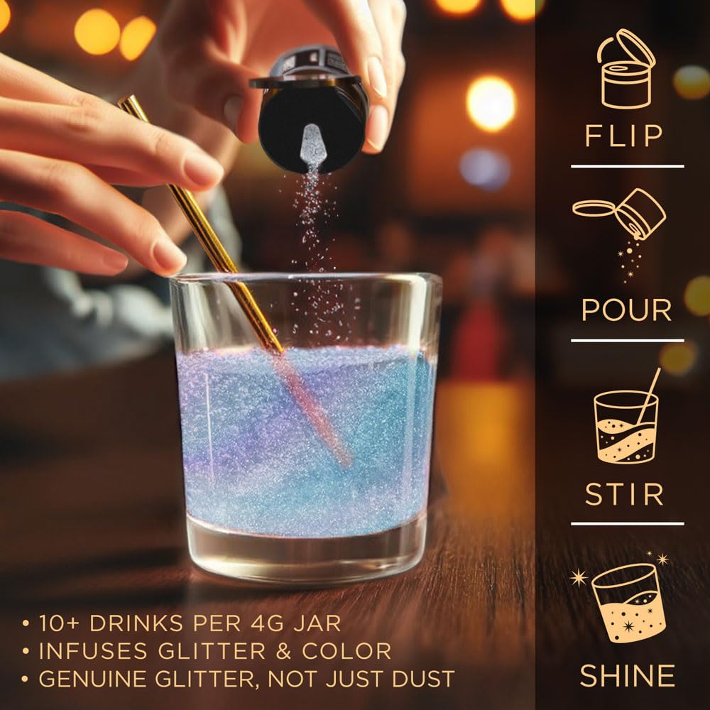 Brew Glitter Red Edible Drink Glitter 1x 4g Jar for Cocktails, Beer, & Beverages