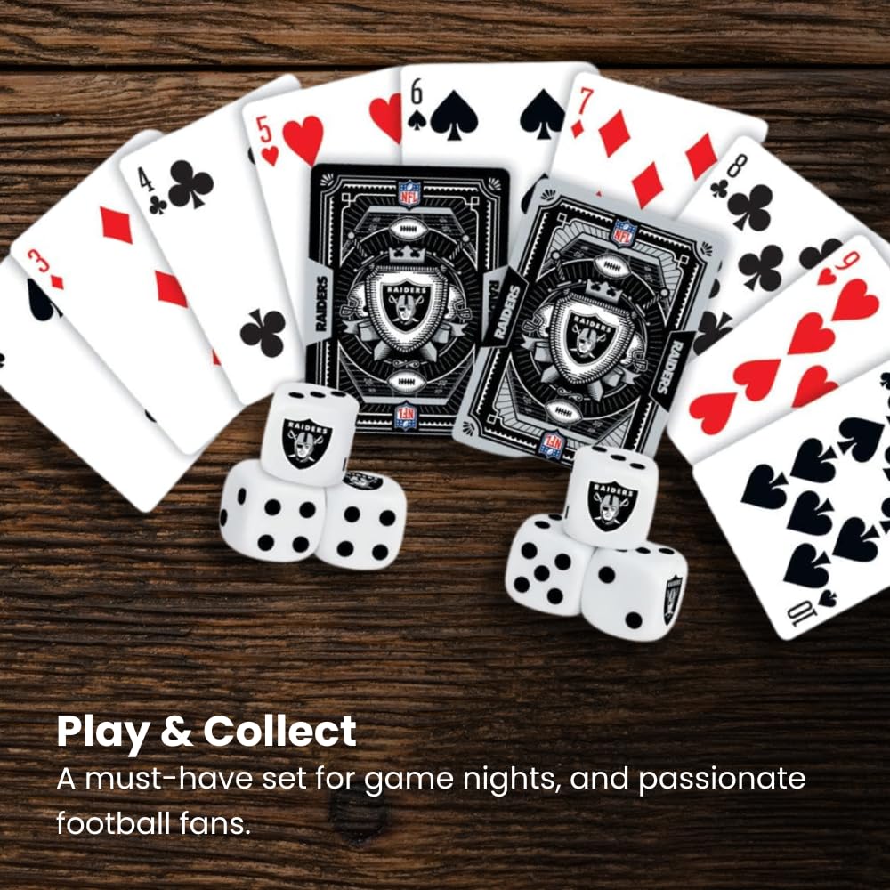Masterpieces Game Day - NFL San Francisco 49ers 2-Pack Playing Cards & Dice Pack - Officially Licensed Set for Adults and Family
