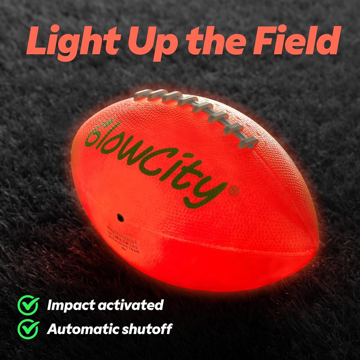 GlowCity Glow in The Dark Football - Size 6 Light Up LED Ball for Teen Boys & Adults - Cool Sports Gift for Night Outdoor Games - Birthday Gifts Ideas for Teen Boys Teenager Ages 12 13 14 15 16 17 18