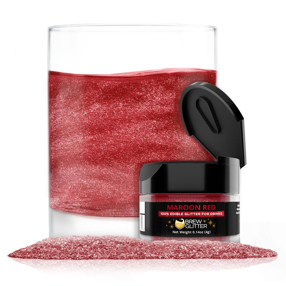 Brew Glitter Red Edible Drink Glitter 1x 4g Jar for Cocktails, Beer, & Beverages