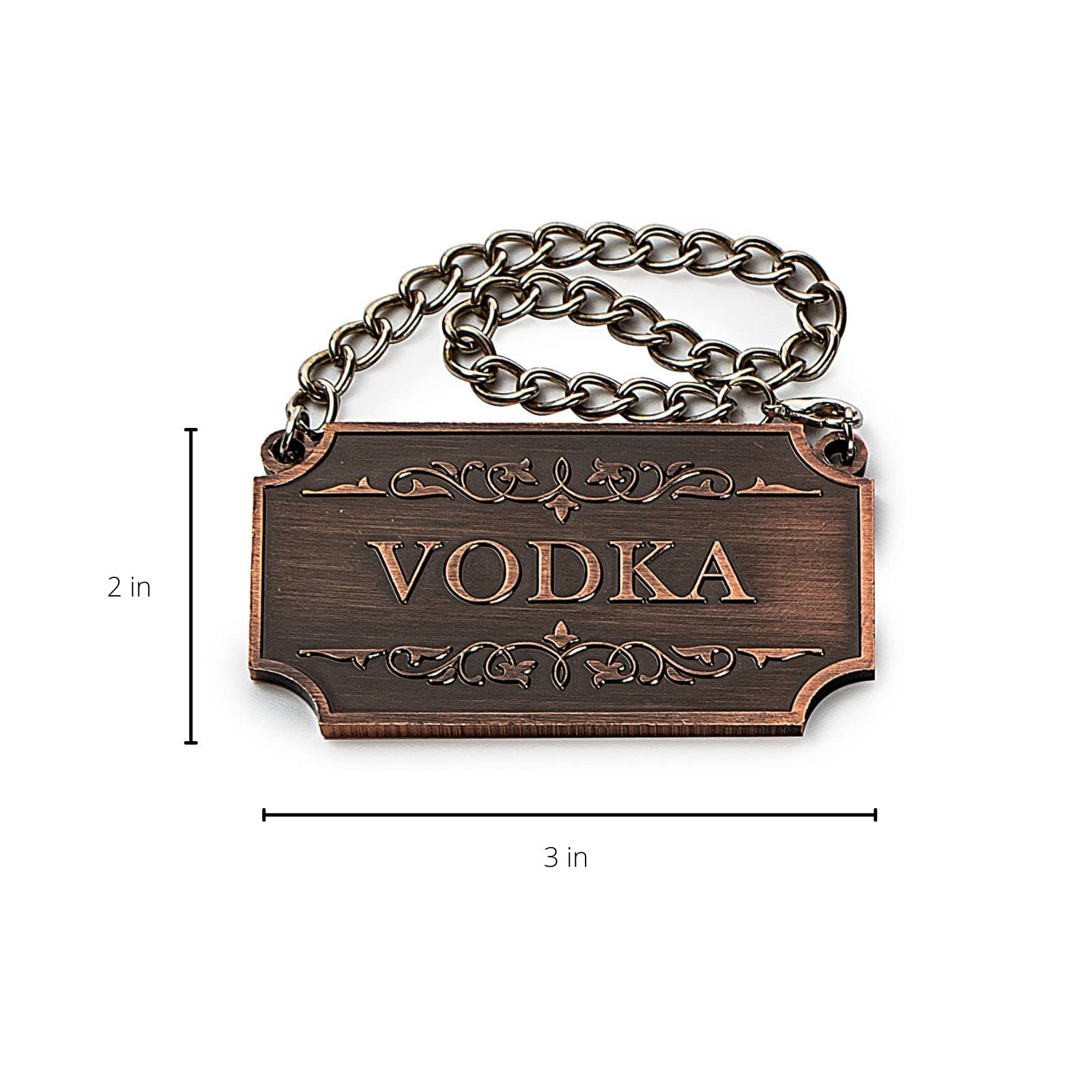 Decanter Tags Copper Set of 8 for Alcohol - The Wine Savant - Bottle - Whiskey, Scotch, Bourbon, Gin, Rum, Vodka, Tequila and Brandy, Fits All Bottles, Great Home Gift, Gifts for Dad