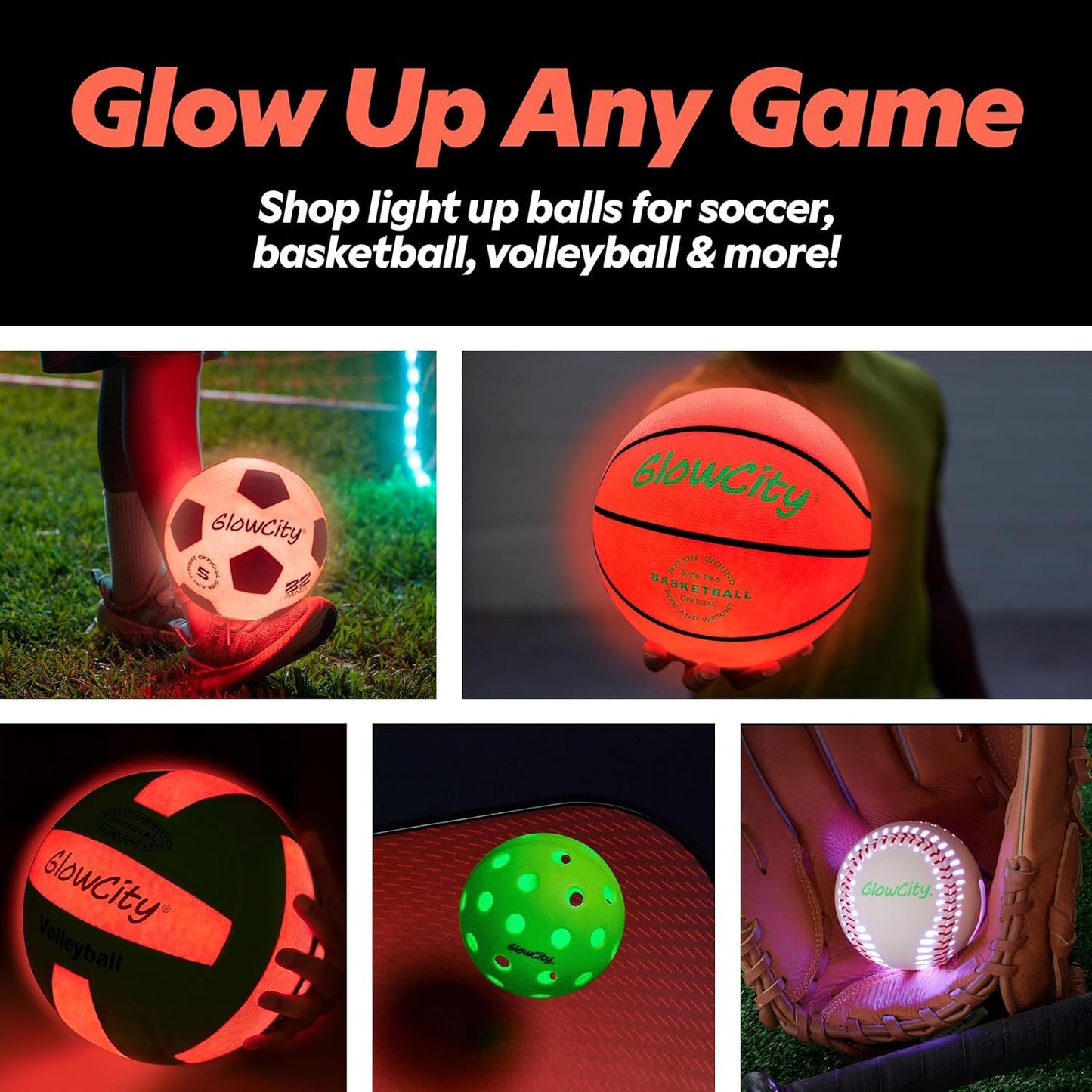 GlowCity Glow in The Dark Football - Size 6 Light Up LED Ball for Teen Boys & Adults - Cool Sports Gift for Night Outdoor Games - Birthday Gifts Ideas for Teen Boys Teenager Ages 12 13 14 15 16 17 18