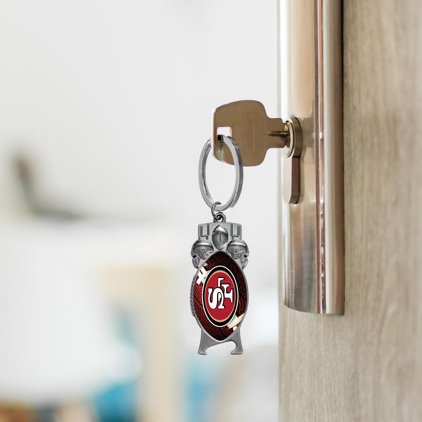 Rico Industries NFL Football San Francisco 49ers Sculpted Bottle Opener Keychain - Car Accessory