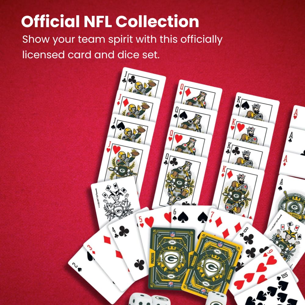Masterpieces Game Day - NFL San Francisco 49ers 2-Pack Playing Cards & Dice Pack - Officially Licensed Set for Adults and Family