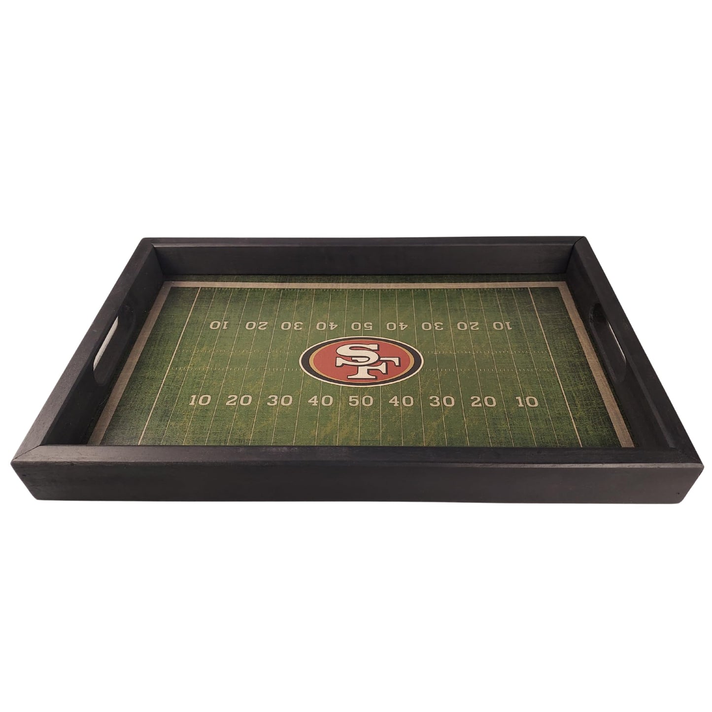 San Francisco 49ers NFL Football Field Tray by Fan Creations - Decorative Team Logo Server with Handles for Food & Drink- for Game Day Entertaining or Tabletop Organizer - Show Your 49ers Pride