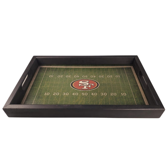 San Francisco 49ers NFL Football Field Tray by Fan Creations - Decorative Team Logo Server with Handles for Food & Drink- for Game Day Entertaining or Tabletop Organizer - Show Your 49ers Pride