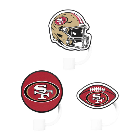 FOCO San Francisco 49ers NFL 3 Pack Primary Logo Straw Toppers