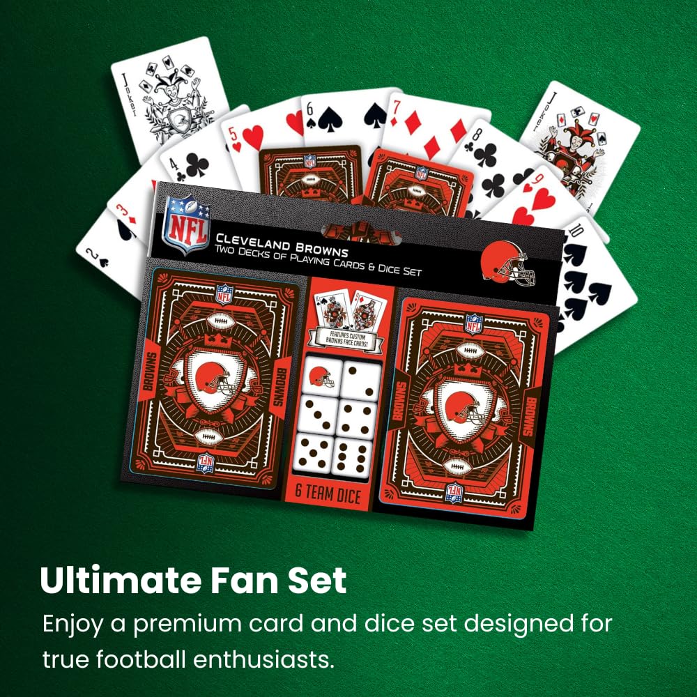Masterpieces Game Day - NFL San Francisco 49ers 2-Pack Playing Cards & Dice Pack - Officially Licensed Set for Adults and Family