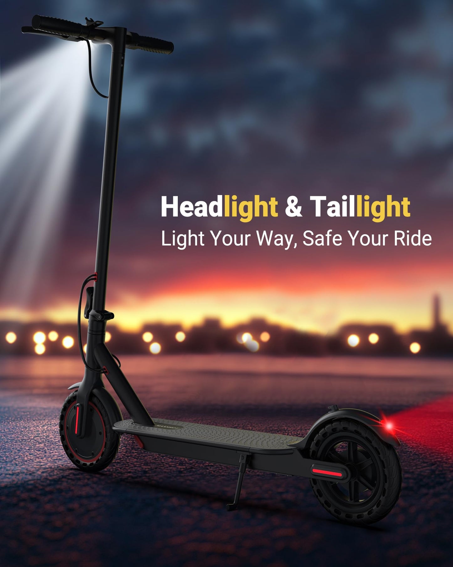 MAXSHOT V7 Electric Scooter, 350W Powerful Motor, 16MPH Top Speed,16Miles Long Range, 8.5" Solid Tires Folding Commuter Escooter with Double Braking Systems for Adults and Teens