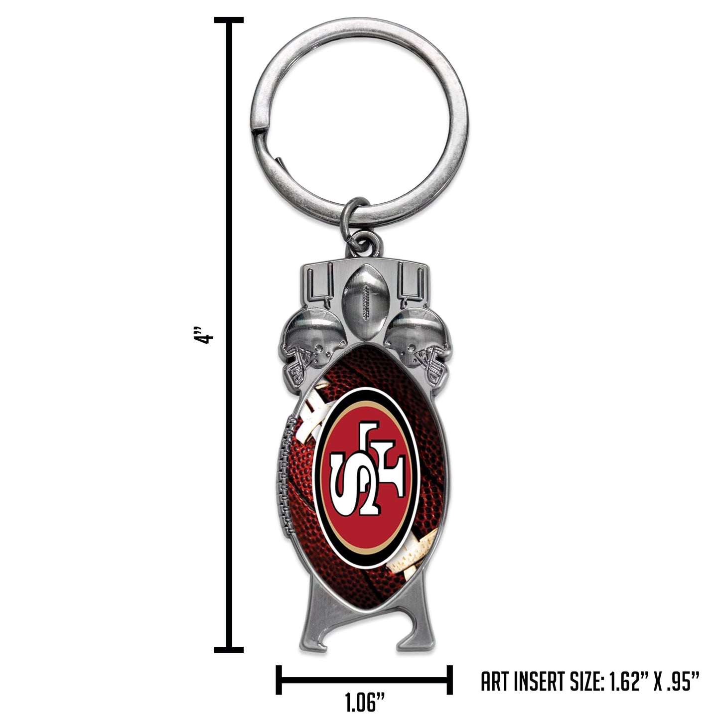 Rico Industries NFL Football San Francisco 49ers Sculpted Bottle Opener Keychain - Car Accessory