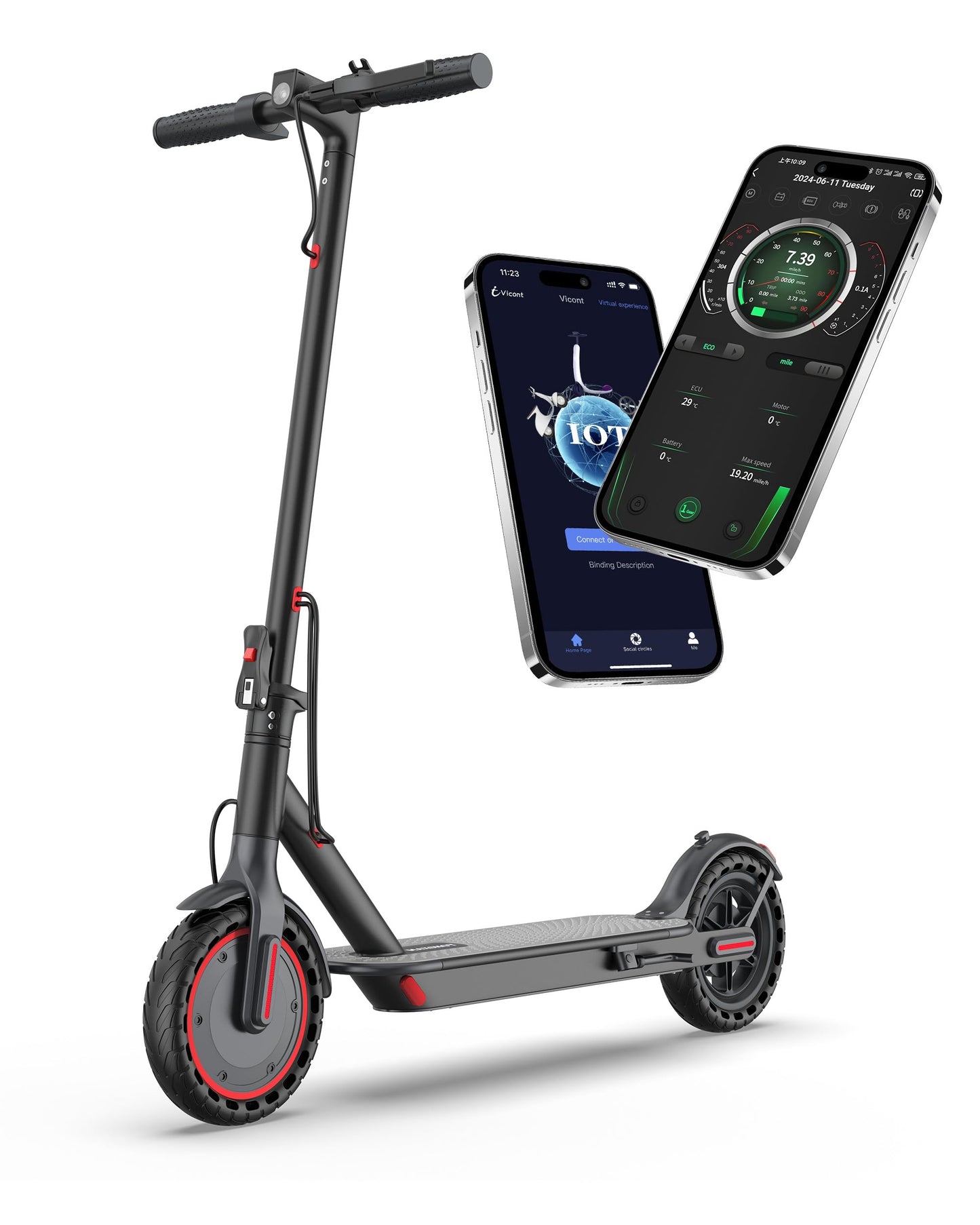 MAXSHOT V7 Electric Scooter, 350W Powerful Motor, 16MPH Top Speed,16Miles Long Range, 8.5" Solid Tires Folding Commuter Escooter with Double Braking Systems for Adults and Teens