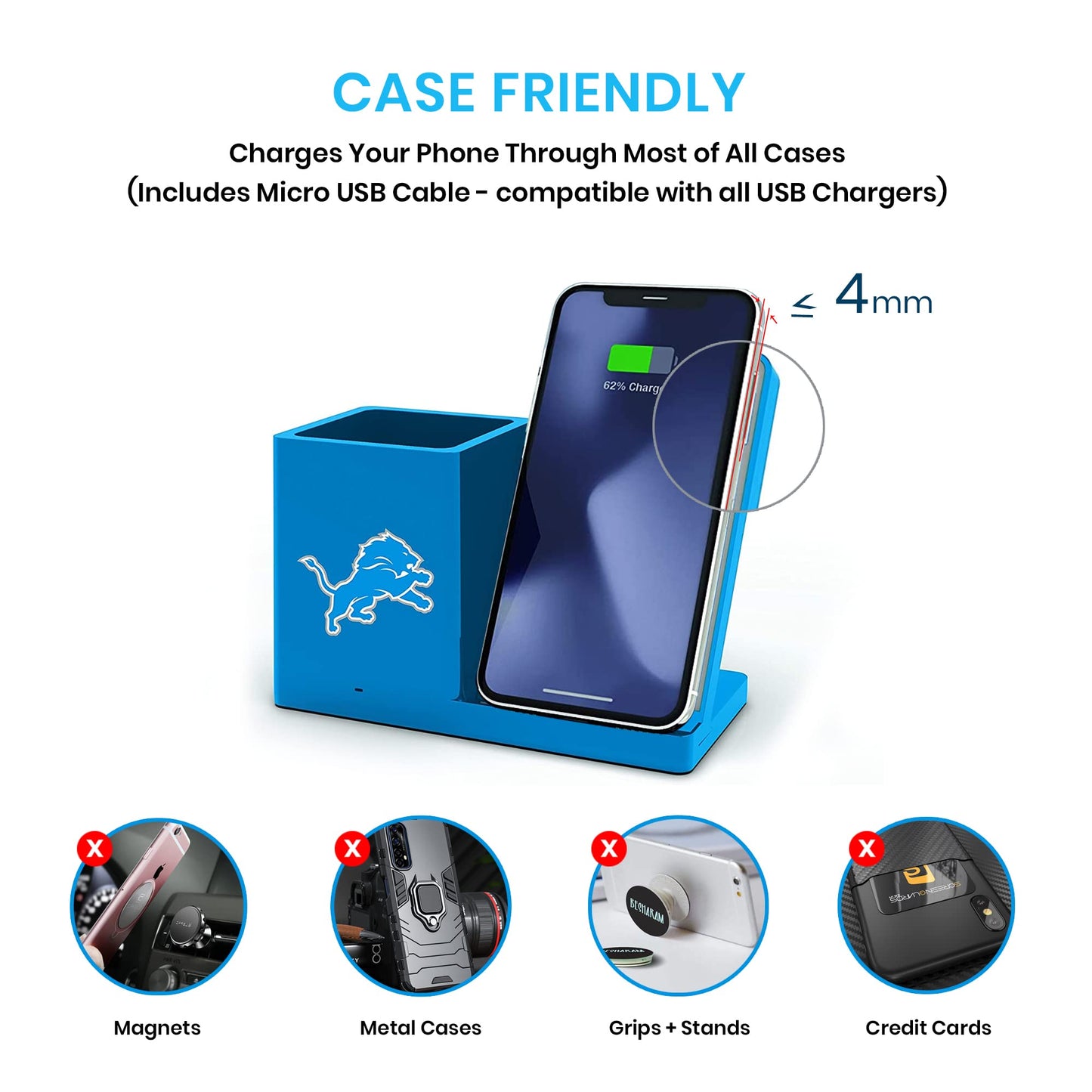 SOAR NFL Wireless Charger and Desktop Organizer, San Francisco 49ers