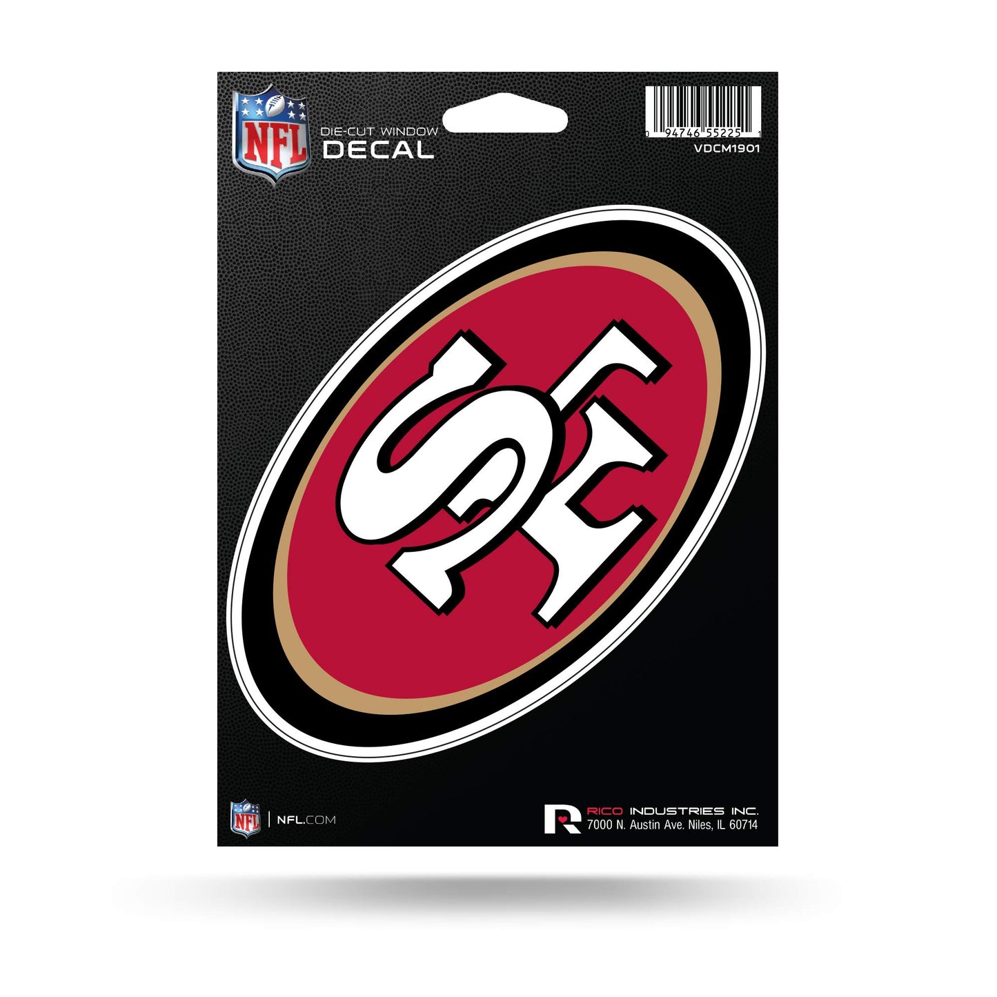 Rico Industries NFL Football San Francisco 49ers Medium Die Cut Decal, 5.00" x 7.00"