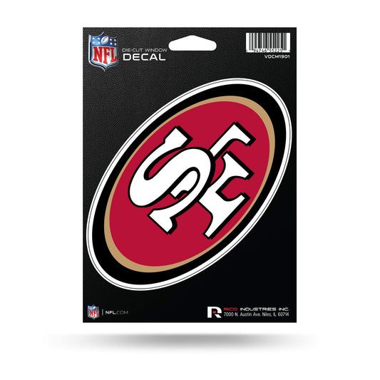 Rico Industries NFL Football San Francisco 49ers Medium Die Cut Decal, 5.00" x 7.00"