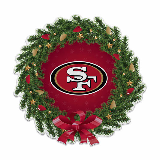 Rico Industries NFL Football San Francisco 49ers Wreath Shape Cut Pennant - Home and Living Room Décor - Soft Felt EZ to Hang