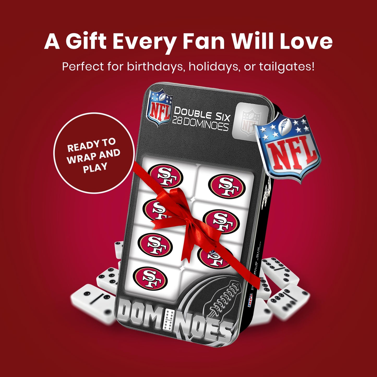 MasterPieces NFL San Francisco 49ers Collector Edition Double Six Dominoes