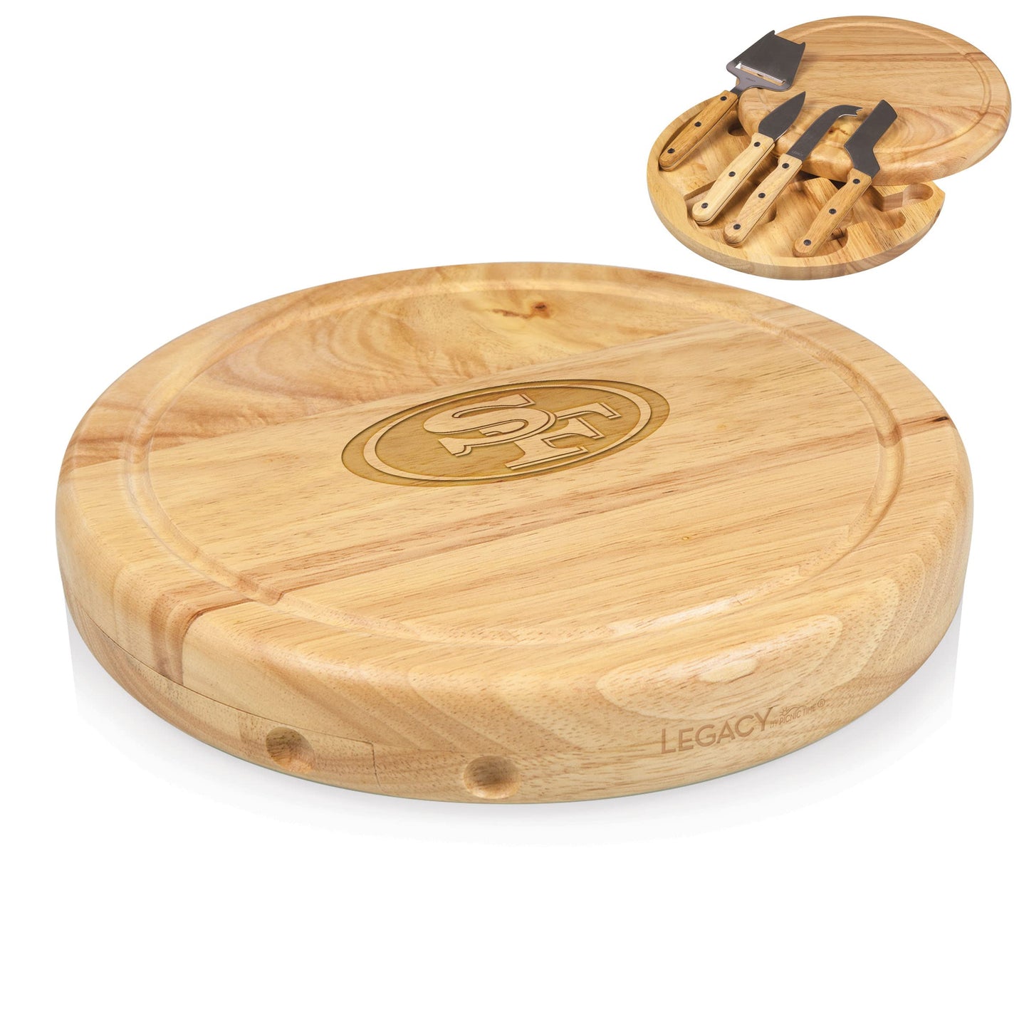 NFL San Francisco 49ers Circo Cheese Board and Knife Set - Charcuterie Board Set - Wood Cutting Board