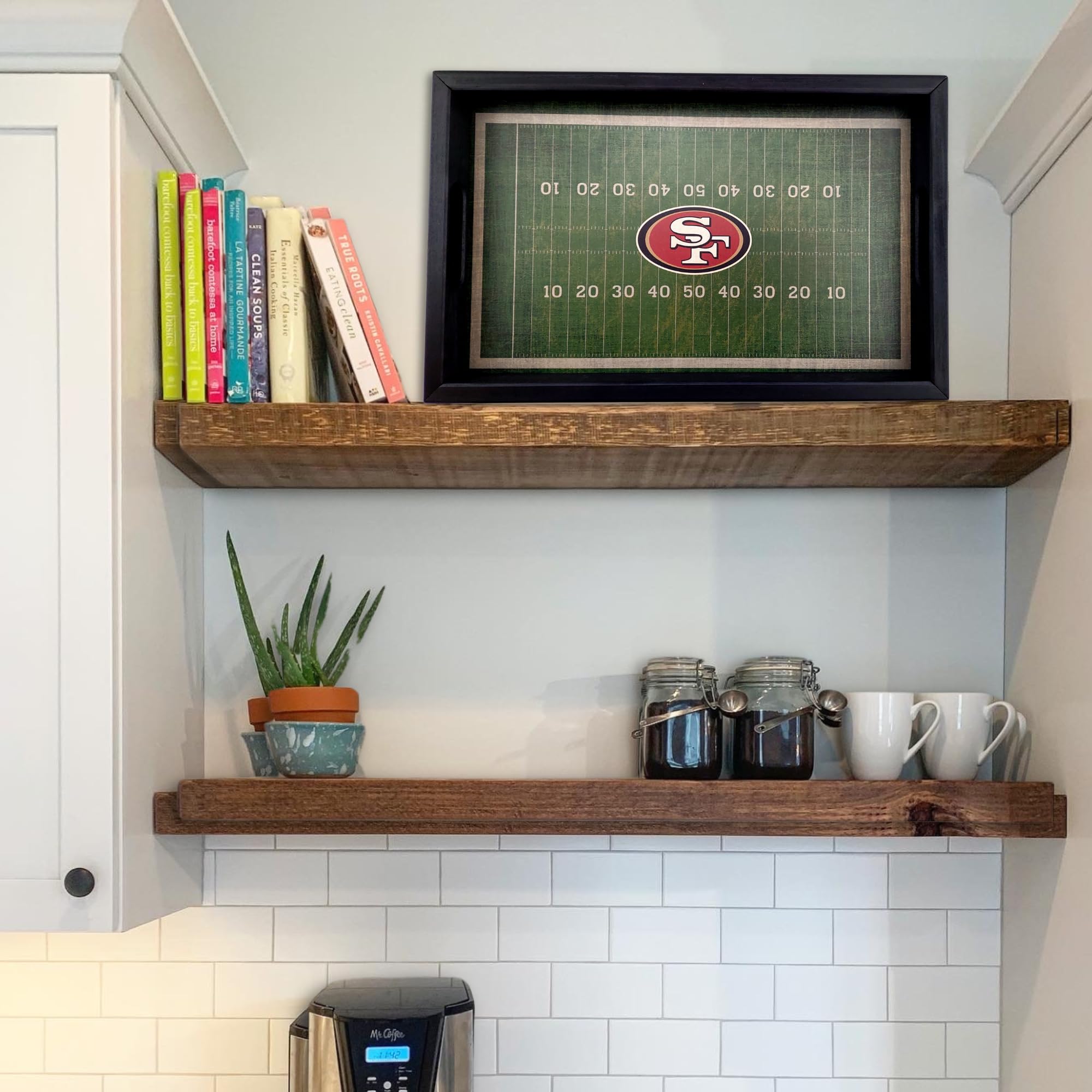 San Francisco 49ers NFL Football Field Tray by Fan Creations - Decorative Team Logo Server with Handles for Food & Drink- for Game Day Entertaining or Tabletop Organizer - Show Your 49ers Pride