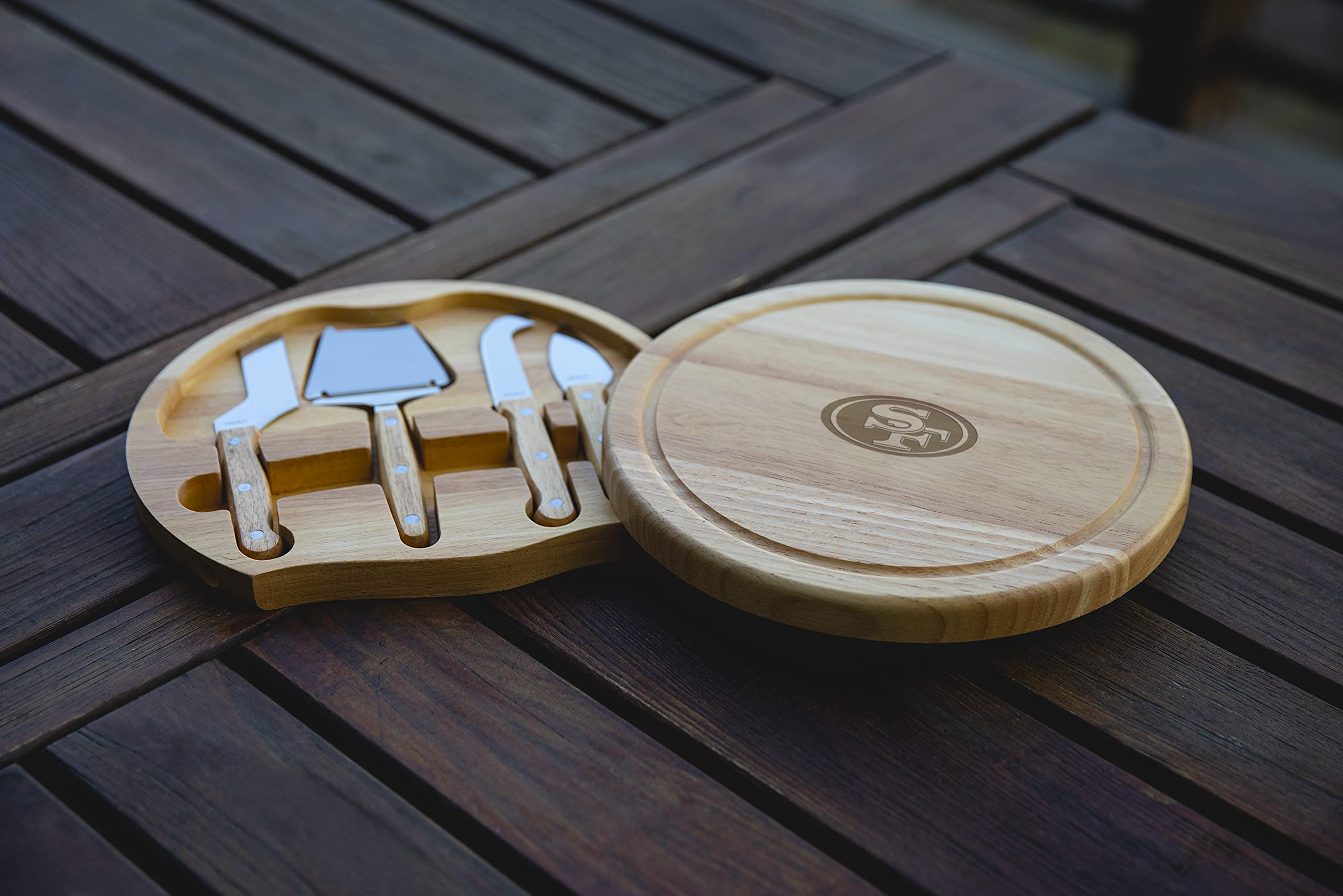 NFL San Francisco 49ers Circo Cheese Board and Knife Set - Charcuterie Board Set - Wood Cutting Board