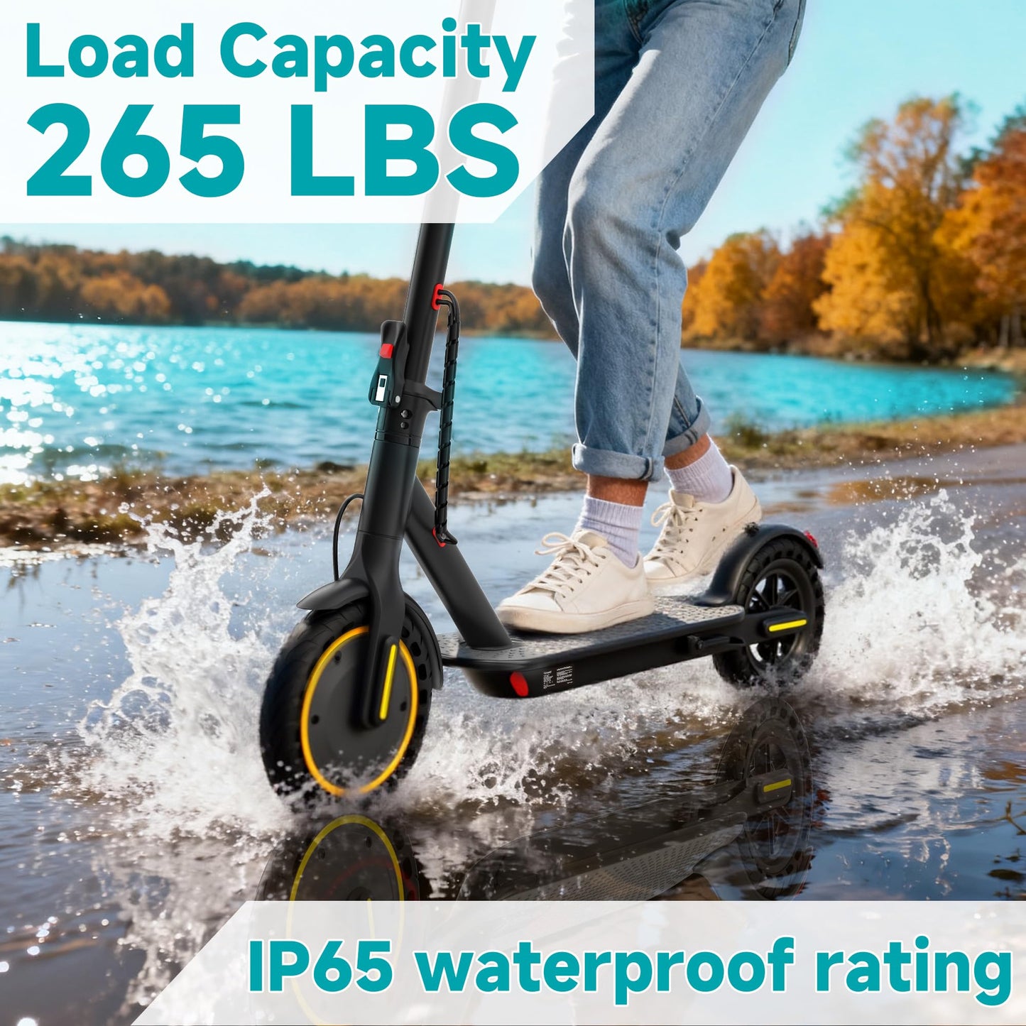 Qlaway 8.5" E Scooter for Adults Aluminum Alloy Frame 20 MPH 350W Motor 281WH Battery, Motorized Scooter Up to 20 Miles Range, Foldable Bearing 265 LBS/APP Control