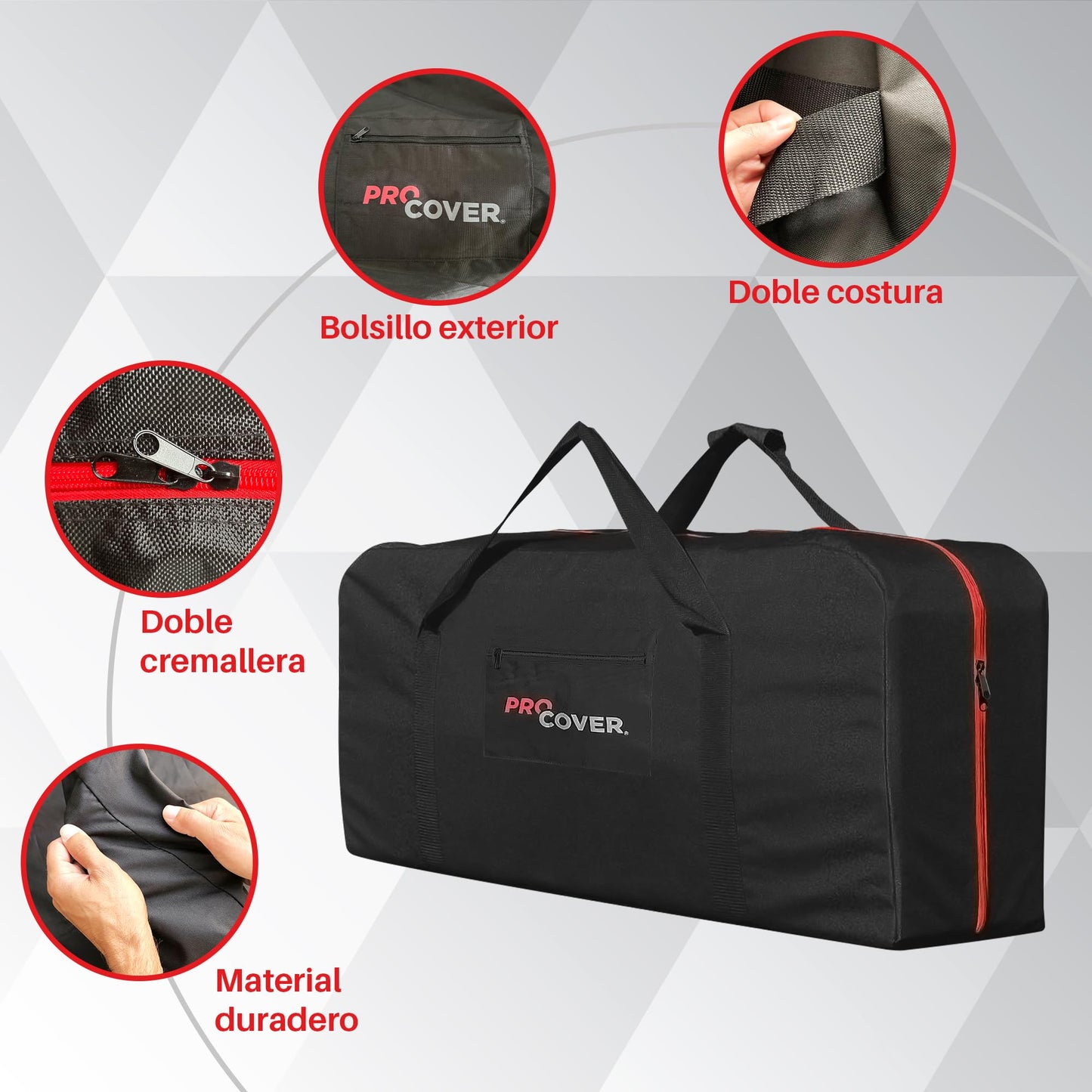 ProCover Premium transport bag for electric scooter, with backpack included. Compatible with all brands. Ideal to transport or store your scooter. Robust, universal and waterproof bag