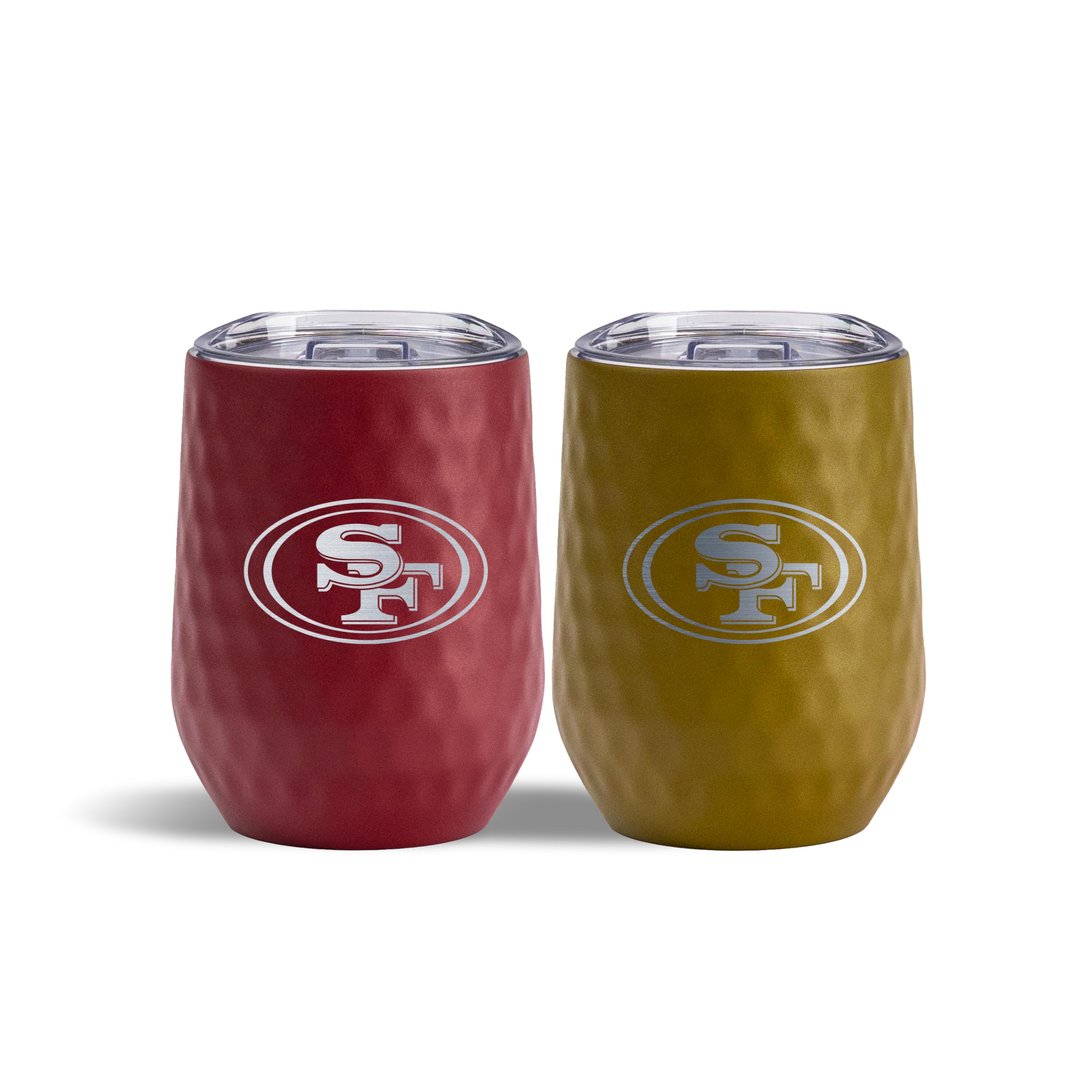 The Memory Company Officially Licensed NFL - San Francisco 49ers 2-Pack SS Stemless Dimpled Wine Tumblers