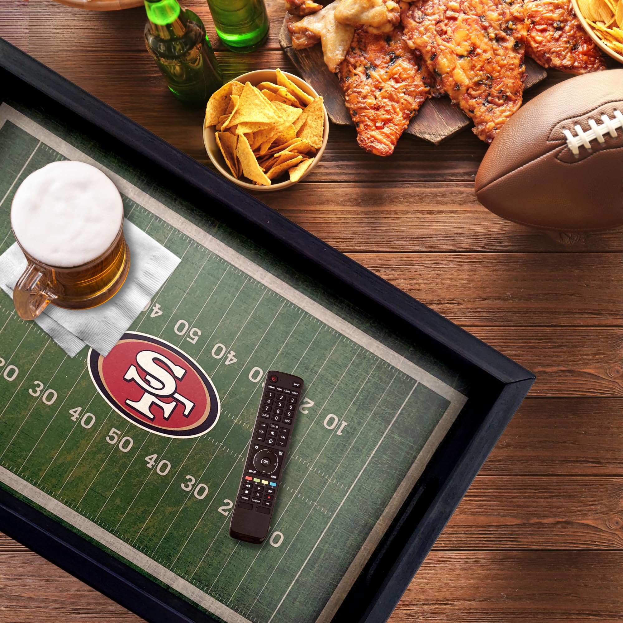 San Francisco 49ers NFL Football Field Tray by Fan Creations - Decorative Team Logo Server with Handles for Food & Drink- for Game Day Entertaining or Tabletop Organizer - Show Your 49ers Pride