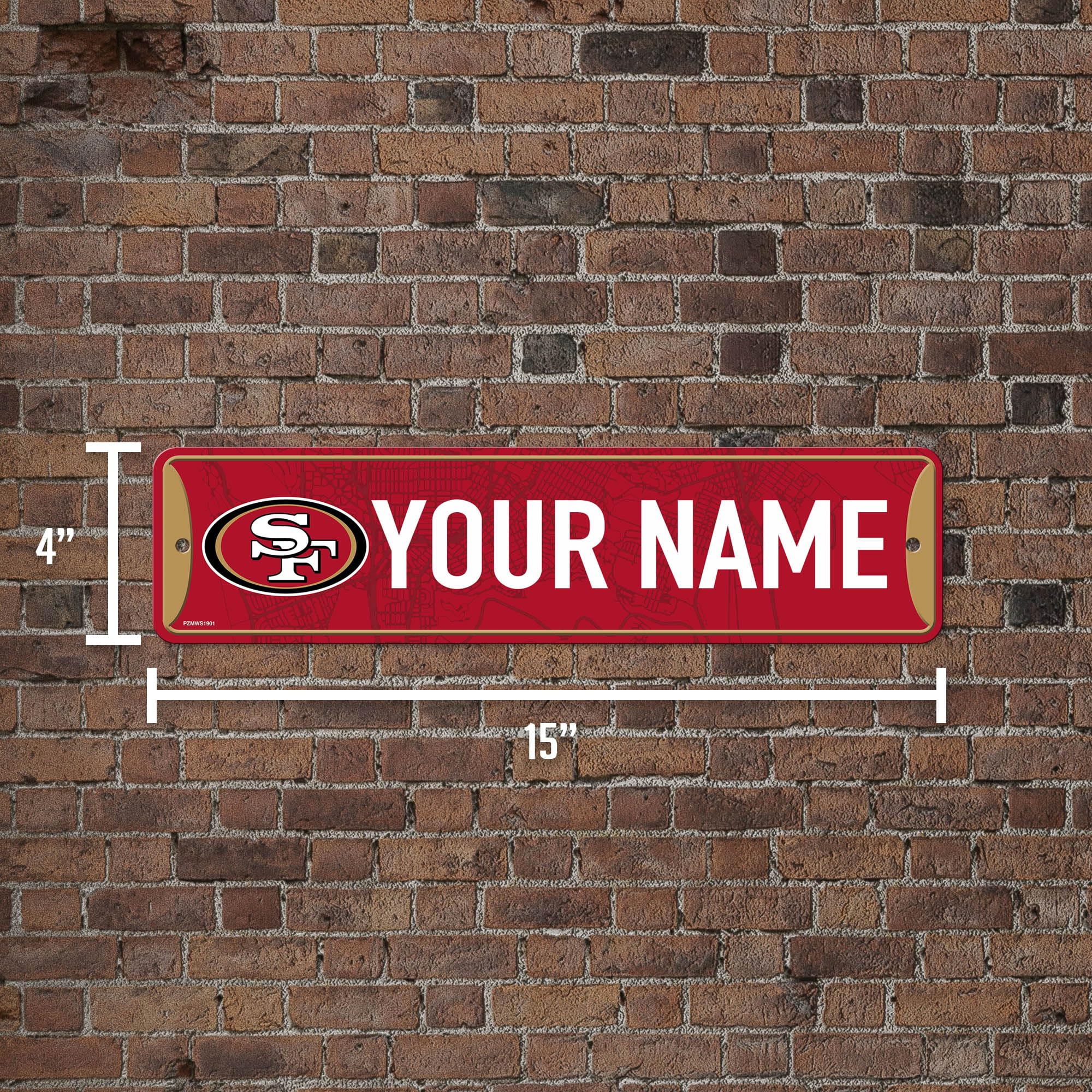 Rico Industries NFL Football San Francisco 49ers Primary Personalized Metal Street Sign 4