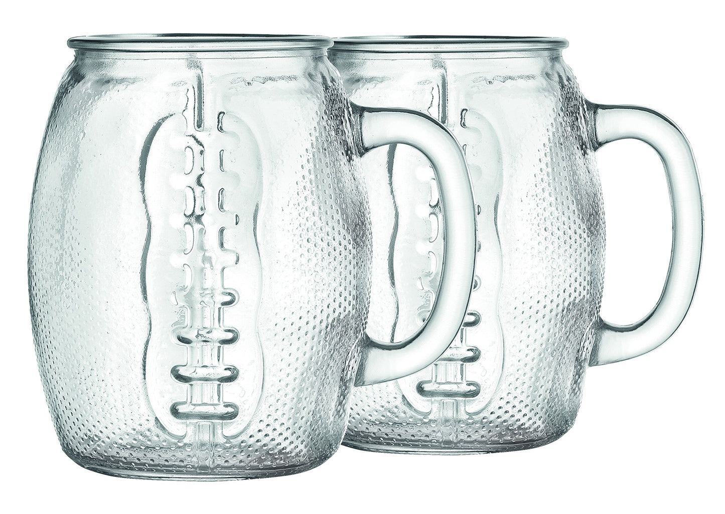 HC Oktoberfest 37 Oz Football Fan Glass Cups Fun Jumbo Drinking - Great For Beer, Mead, & Ale, Stein Mug With Handles Great For Playoffs Everyday, Great Gift For Men (Set Of 2)