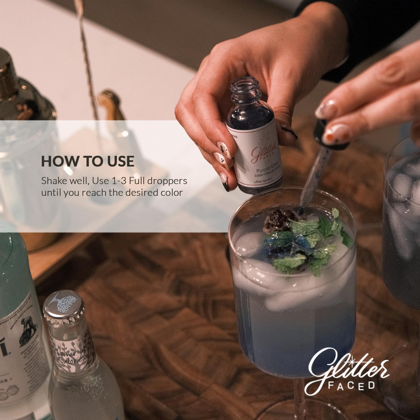 Glitter Faced Red Edible Glitter For Drinks With 0-Calories, No Taste or Texture | 30ml Food-Grade, 30 Drinks, Luster Dust | Ideal for Beverages, Galentine’s, Parties & Events | Made in USA